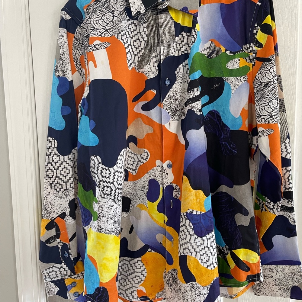 Robert Graham Multicolor Abstract Casual Button Down Shirt